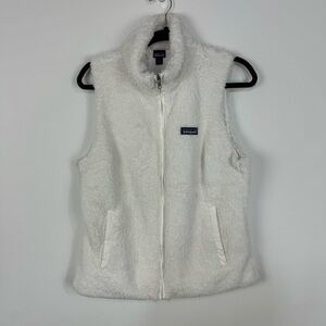 Patagonia White Sherpa Vest Full Zip Up Jacket Warm Winter